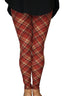 Burgundy Region Plaid Leggings