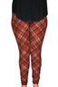 Burgundy Region Plaid Leggings